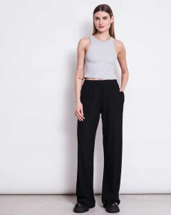 Lyocell Rib Pants Smilla Black