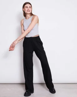 Lyocell Rib Pants Smilla Black
