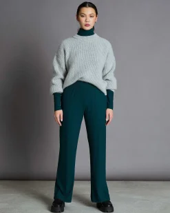 Lyocell Rib Pants Smilla Bottle Green