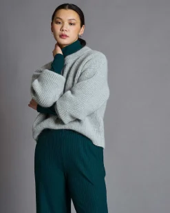 Lyocell Rib Pants Smilla Bottle Green