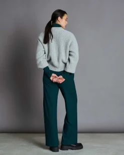 Lyocell Rib Pants Smilla Bottle Green