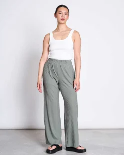 Lyocell Rib Pants Smilla Sea Spray