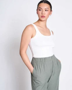 Lyocell Rib Pants Smilla Sea Spray