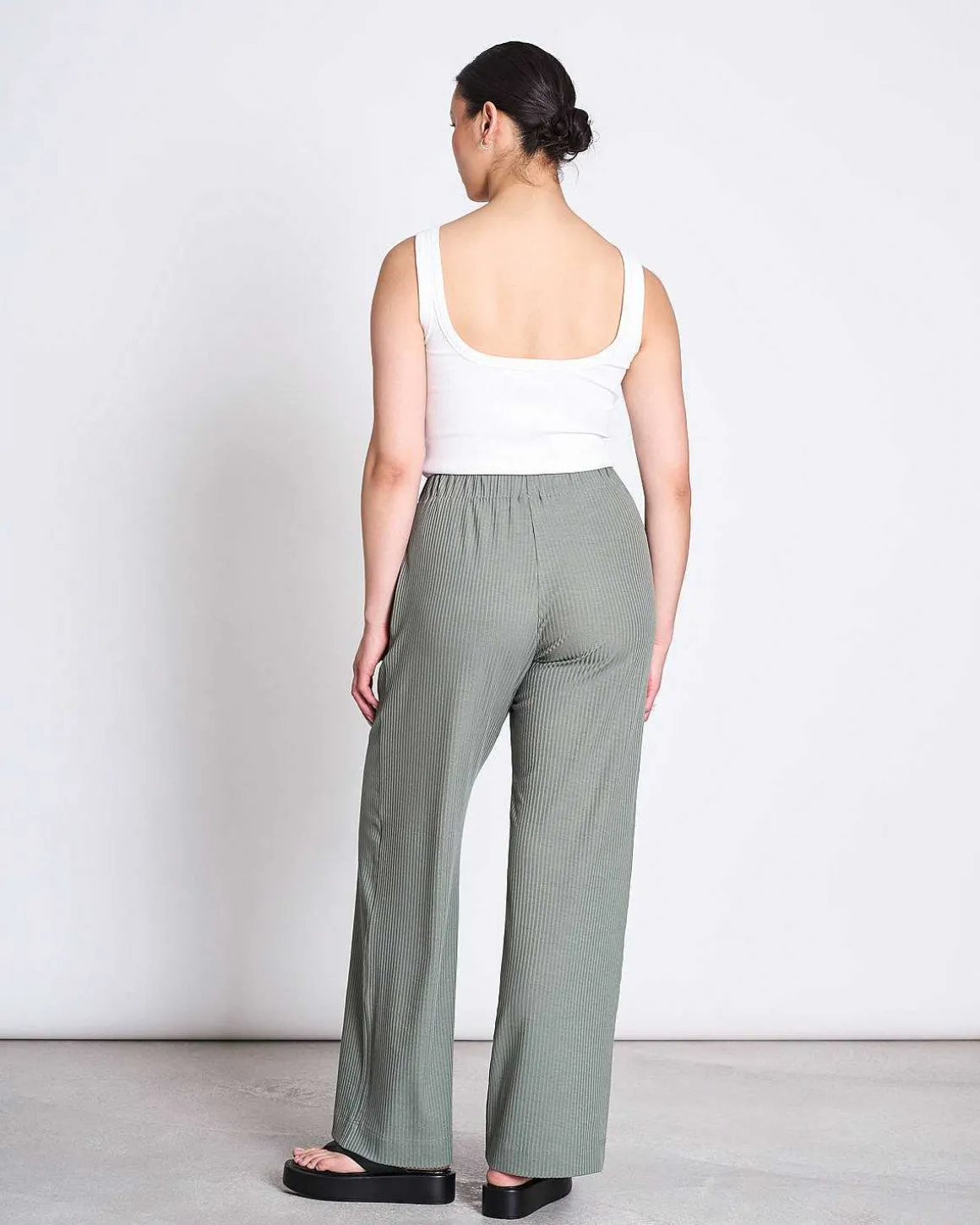 Lyocell Rib Pants Smilla Sea Spray