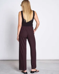 Lyocell Rib Pants Smilla Espresso