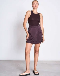 Lyocell Rib Tank Top Porto Espresso