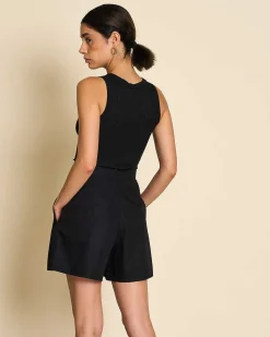 Lyocell Rib Tank Top Porto Black