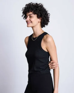 Lyocell Rib Tank Top Porto Black