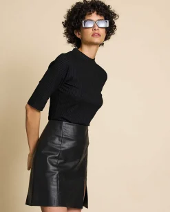 Lyocell Rib T-Shirt Nina Black