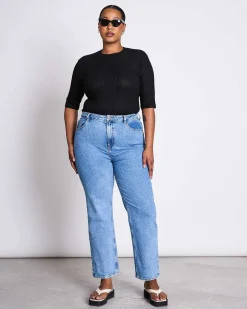 Lyocell Rib T-Shirt Nina Black