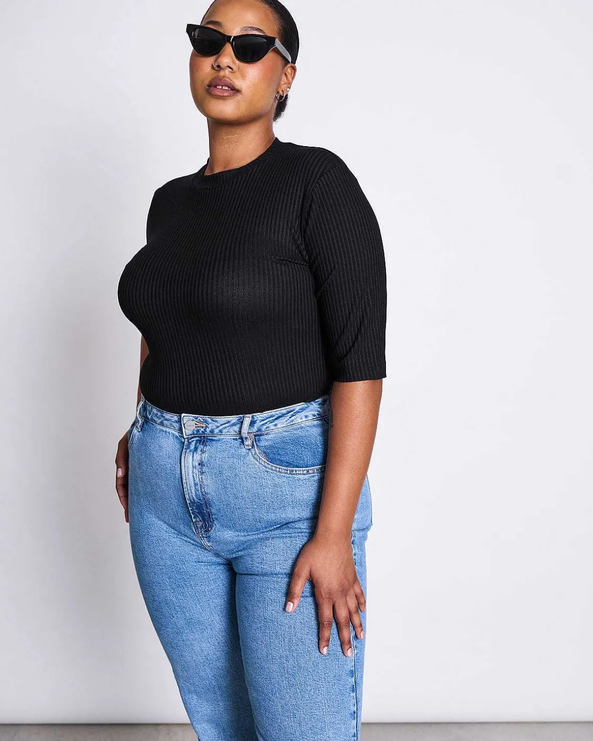 Lyocell Rib T-Shirt Nina Black