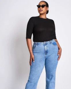 Lyocell Rib T-Shirt Nina Black