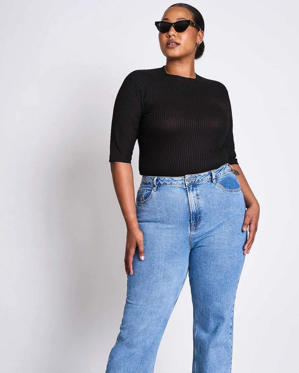 Lyocell Rib T-Shirt Nina Black