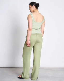 Mid Rise Loose Pants Strath Pale Olive