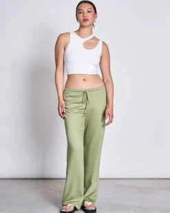 Mid Rise Loose Pants Strath Pale Olive