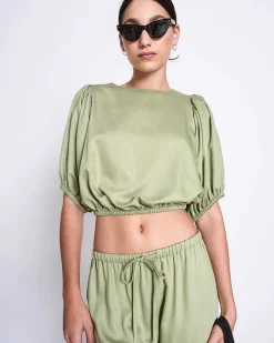 Mid Rise Loose Pants Strath Pale Olive
