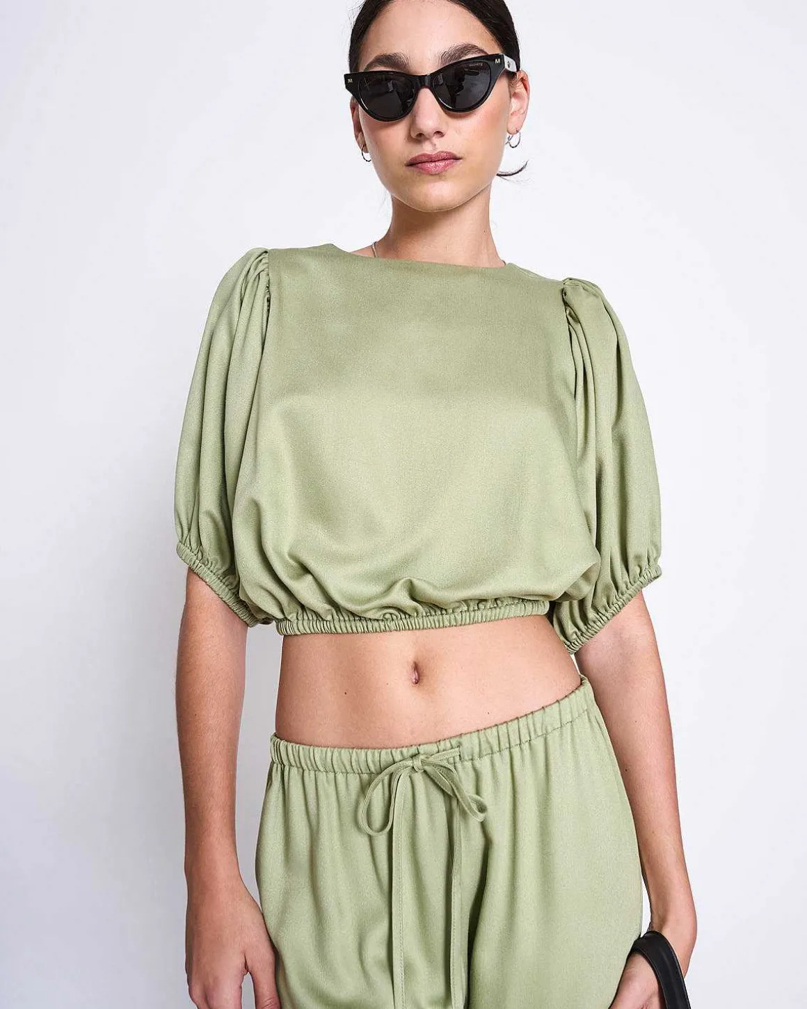 Mid Rise Loose Pants Strath Pale Olive