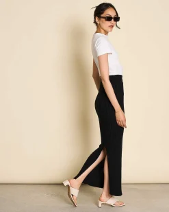 Midi Knit Skirt Ebba Black Gots