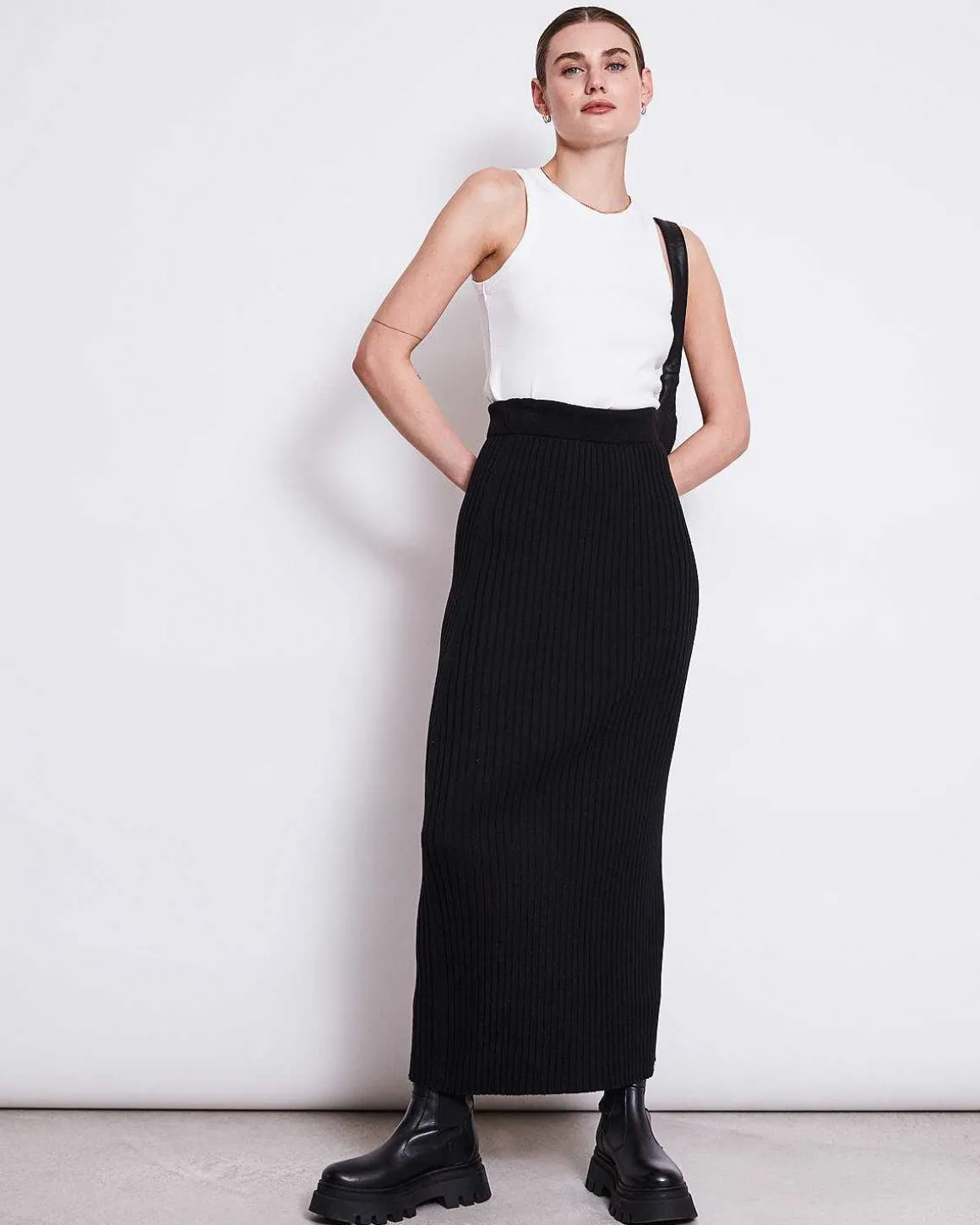 Midi Knit Skirt Ebba Black Gots