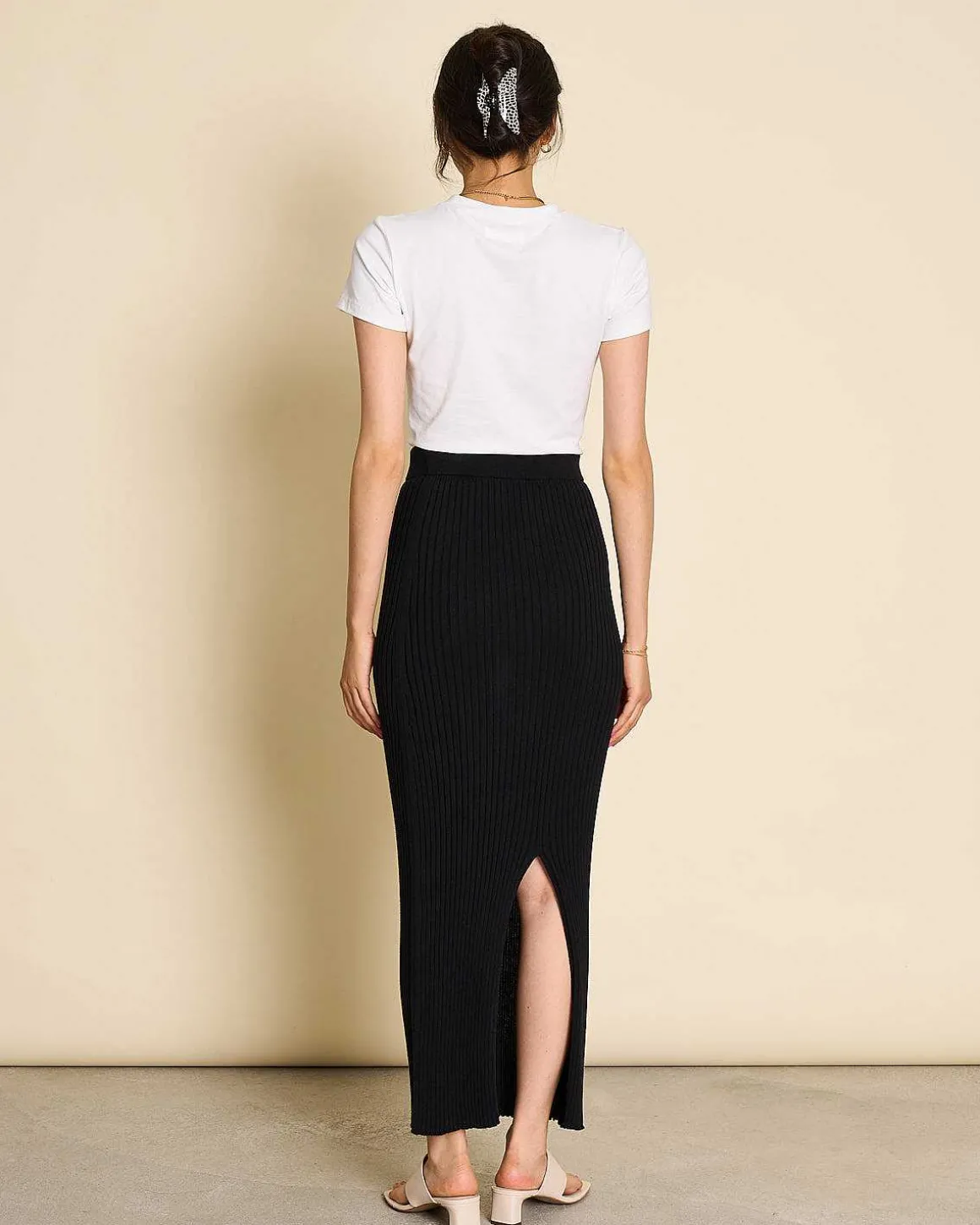 Midi Knit Skirt Ebba Black Gots