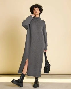 Midi Strickkleid Inari Dark Grey Gots