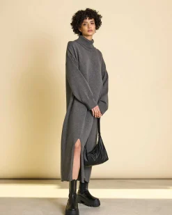 Midi Strickkleid Inari Dark Grey Gots