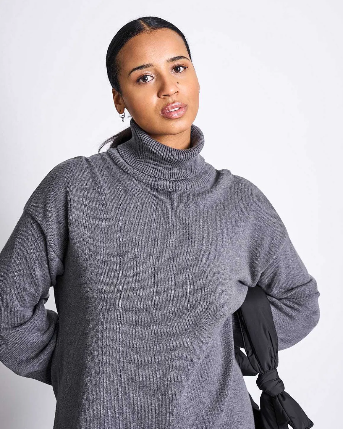 Midi Strickkleid Inari Dark Grey Gots