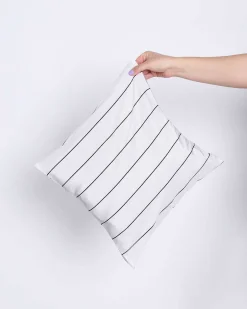 Pillow Case Black Ecru Striped