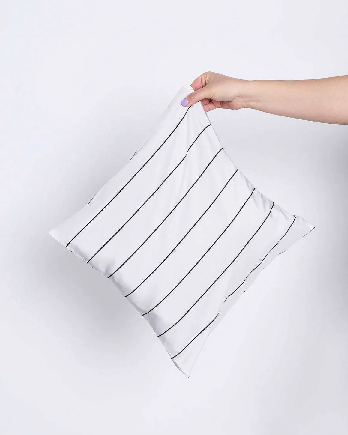 Pillow Case Black Ecru Striped