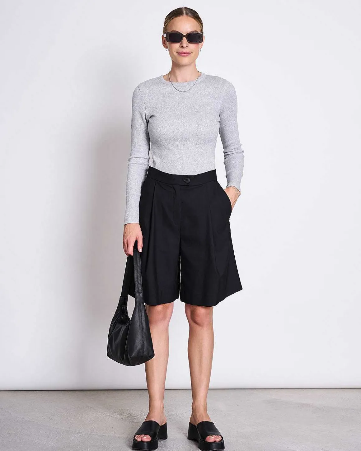 Rib Longsleeve Muri Light Grey Gots