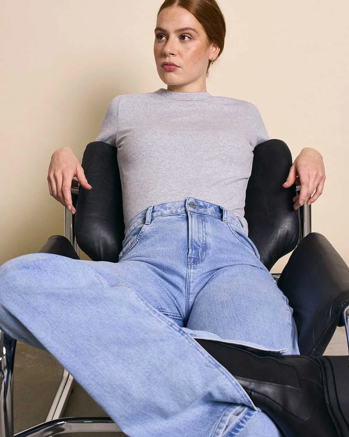 Rib Longsleeve Muri Light Grey Gots