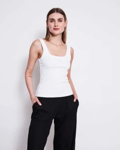 Rib Top Talli White Gots