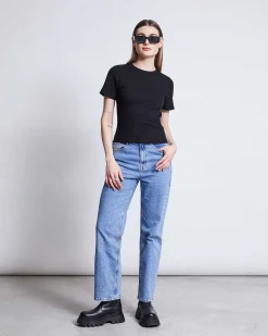 Rib T-Shirt Nile Black Gots