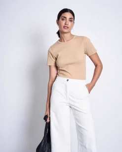 Rib T-Shirt Nile Camel Gots