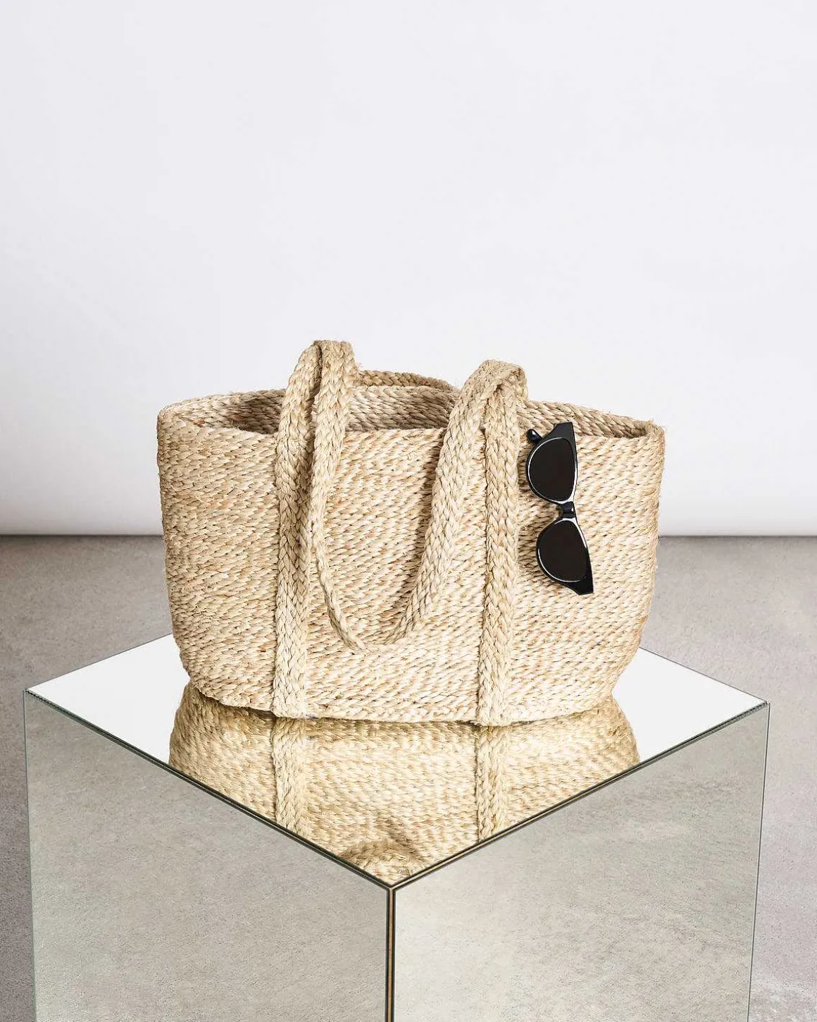 Shopping Basket Jute Long Handle
