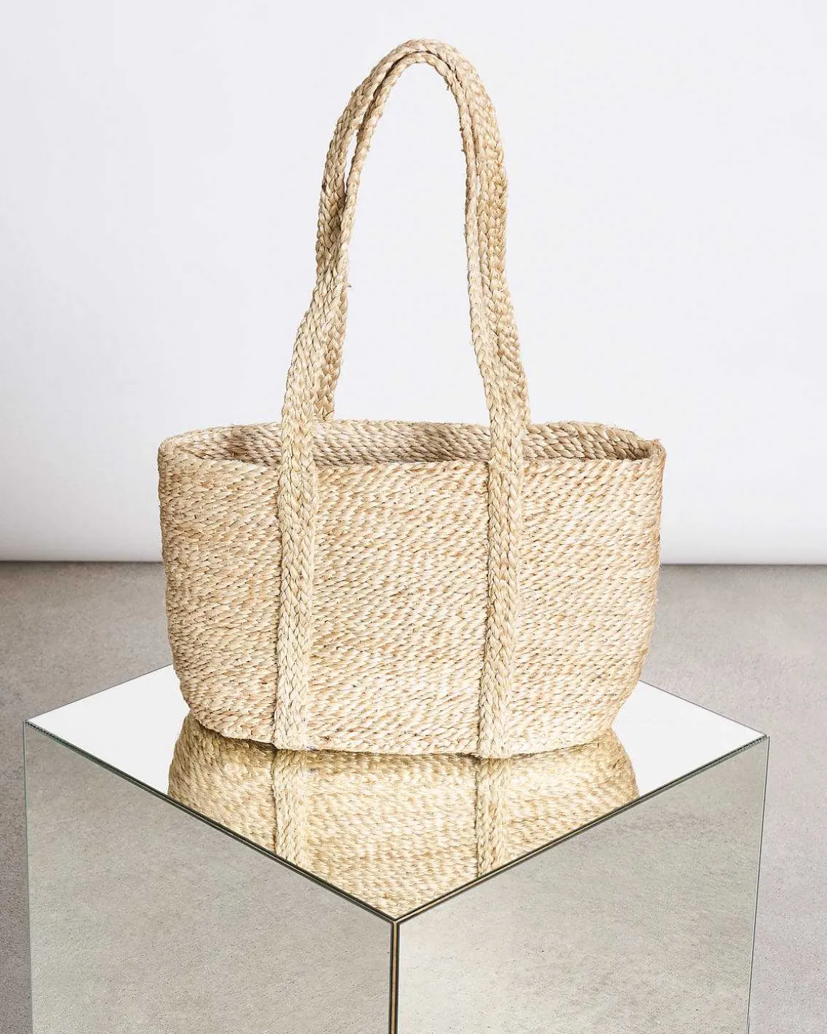 Shopping Basket Jute Long Handle
