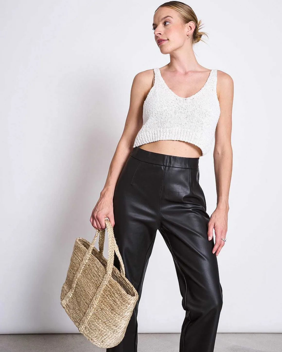 Shopping Basket Jute Short Handle