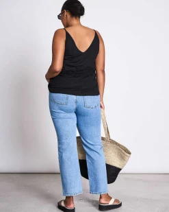 Slip Top Triangle Linen Black Gots