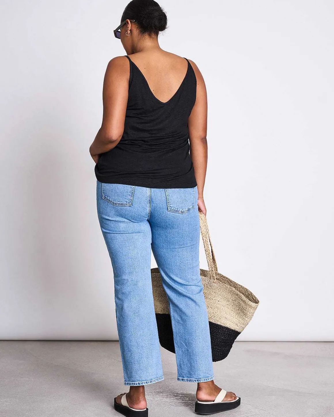 Slip Top Triangle Linen Black Gots