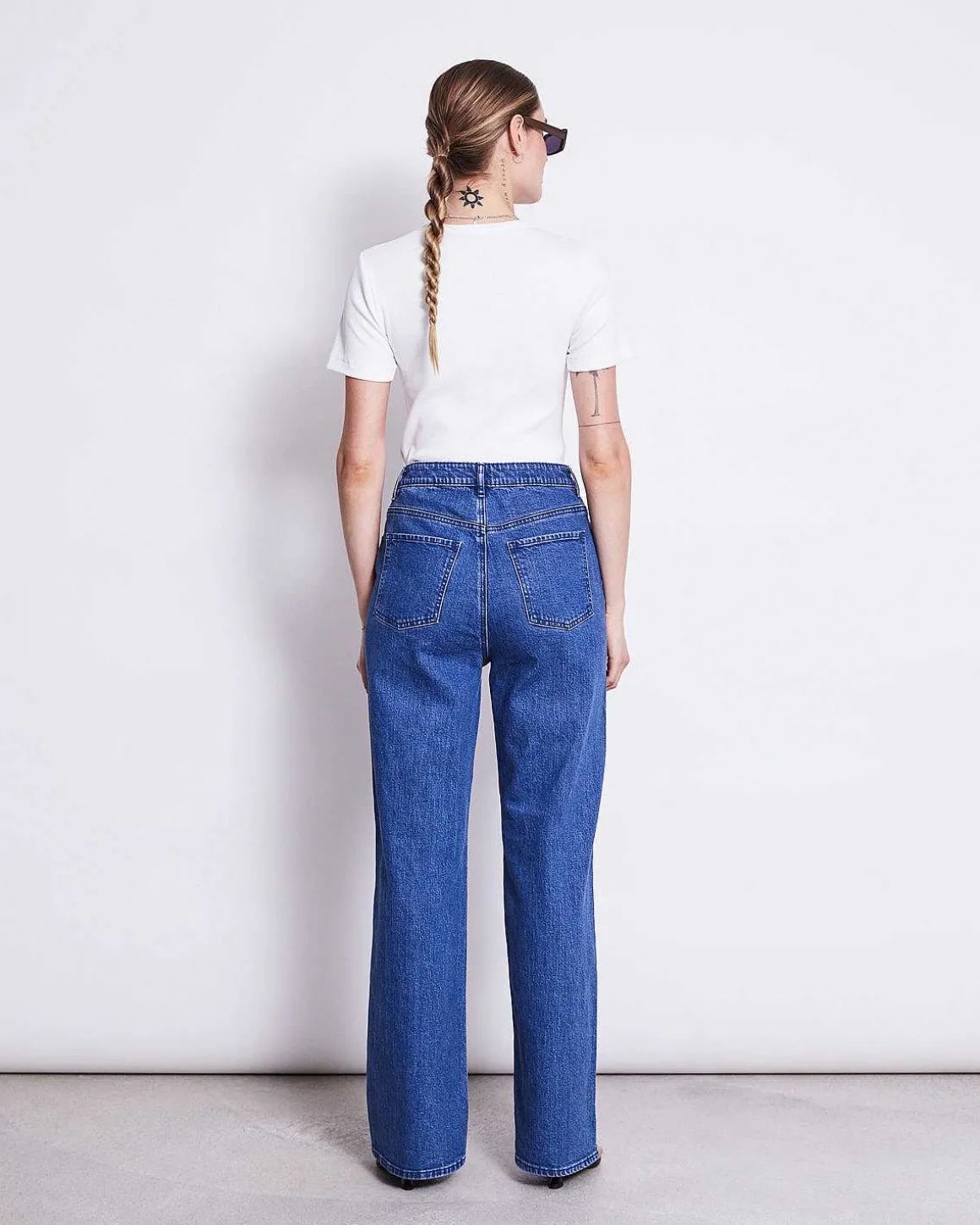 Slitted Wide Leg Jeans Selene Mid Blue