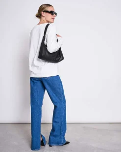 Slitted Wide Leg Jeans Selene Mid Blue