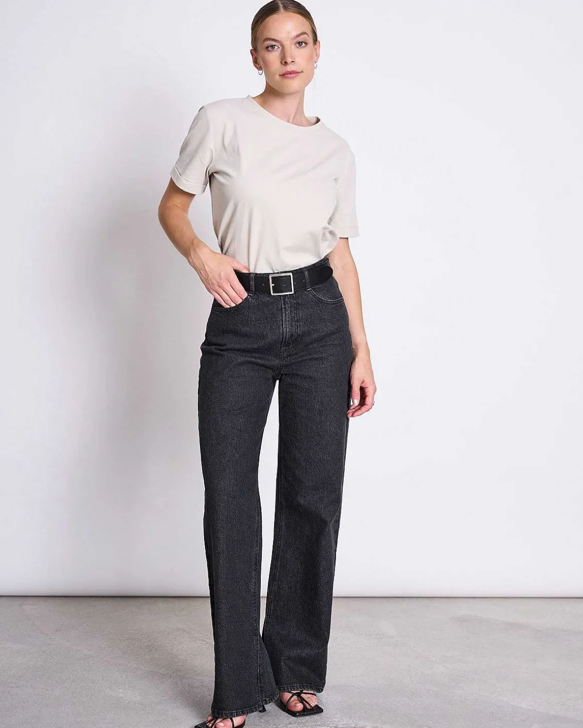 Square Buckle Belt Black