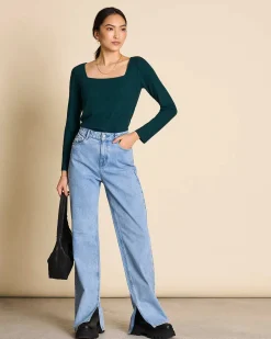 Square Neck Longsleeve Fria Bottle Green