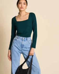 Square Neck Longsleeve Fria Bottle Green