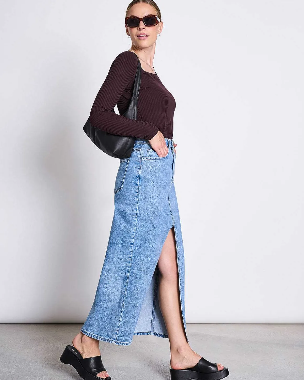 Square Neck Longsleeve Fria Espresso