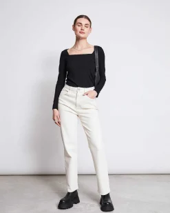 Square Neck Longsleeve Fria Black