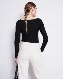 Square Neck Longsleeve Fria Black