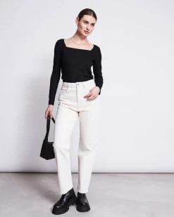 Square Neck Longsleeve Fria Black