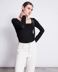 Square Neck Longsleeve Fria Black