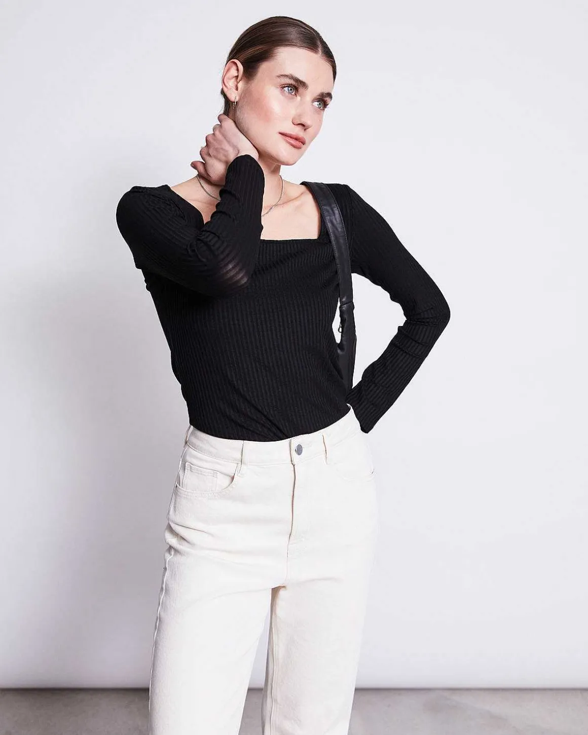 Square Neck Longsleeve Fria Black
